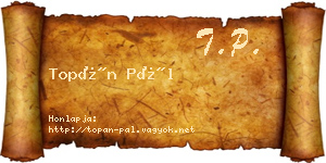 Topán Pál névjegykártya